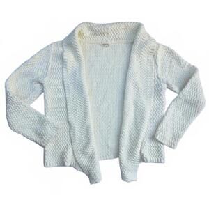 Craft Sweater Novica Cotton Cardigan Cream Open Small Cozy Chic Honeycomb Shawl